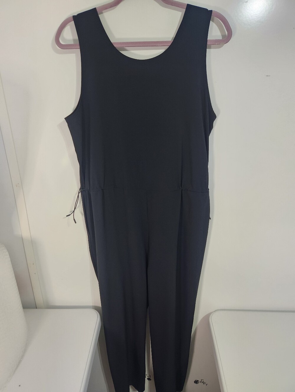 Title Nine Sleeveless Black Jumpsuit with Wrap Front, Size Large - Picture 7 of 14